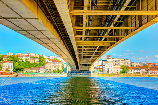 View of the old Belgrade under Branko's Bridge, HDR image.