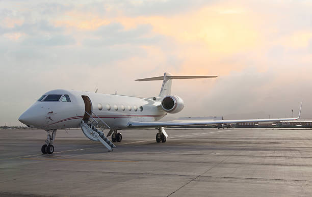 istock Private jet airplane parked at the airport. 541278178