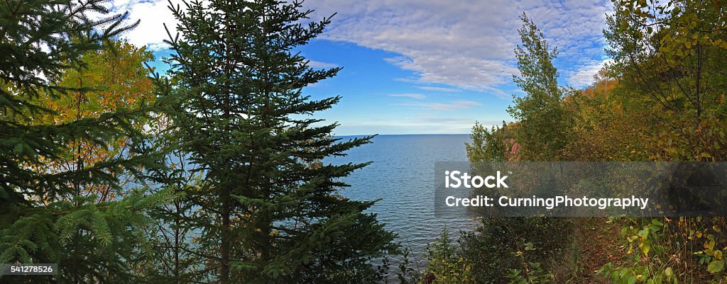 peek at Lake Superior this photograph was taken at Lake Superior in Wisconsin Coastline Stock Photo