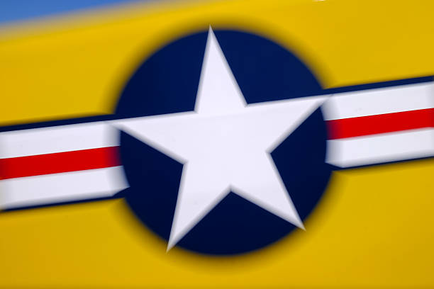Airplane Star and Bar- Blurred Motion..Star-shaped symbol used as a sign of merit,or rank..RZXT3684