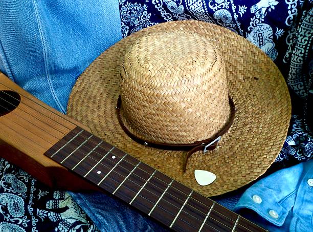 istock Male straw hat and acoustic guitar 541280190