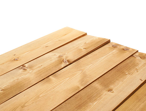 istock Brown paint coated wooden boards 541280528