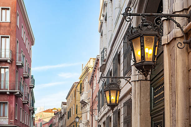 istock Ancient lamp on Venetian Street 541282376