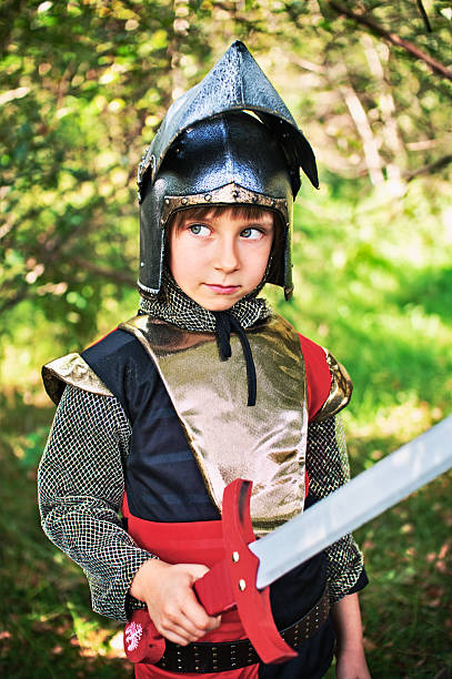 istock Little knight in woods 541284642