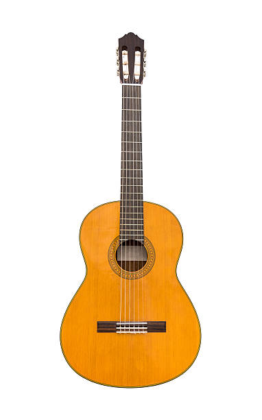 natural classical acoustic guitar isolated on a white background - classic rock fotos imagens e fotografias de stock