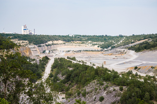 big Bottom of surface cement mining in an open pit mine