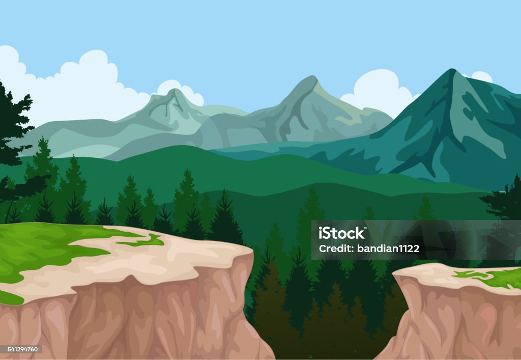 beauty lake with mountain cliff landscape background vector illustration of beauty lake with mountain cliff landscape background Cliff stock vector