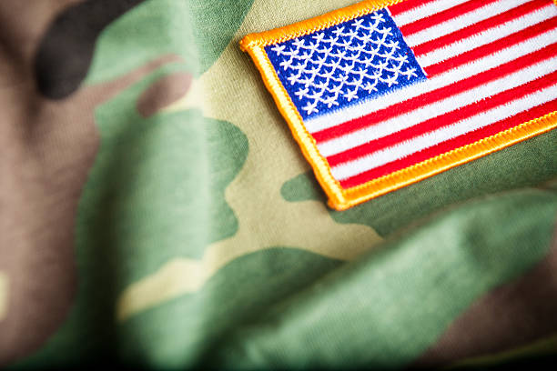 bandera estadounidense y camoflage - sergeant marines patch military fotografías e imágenes de stock