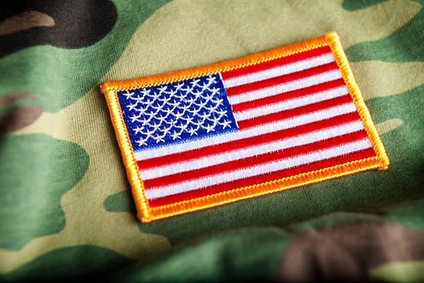 bandera estadounidense y camoflage - sergeant marines patch military fotografías e imágenes de stock