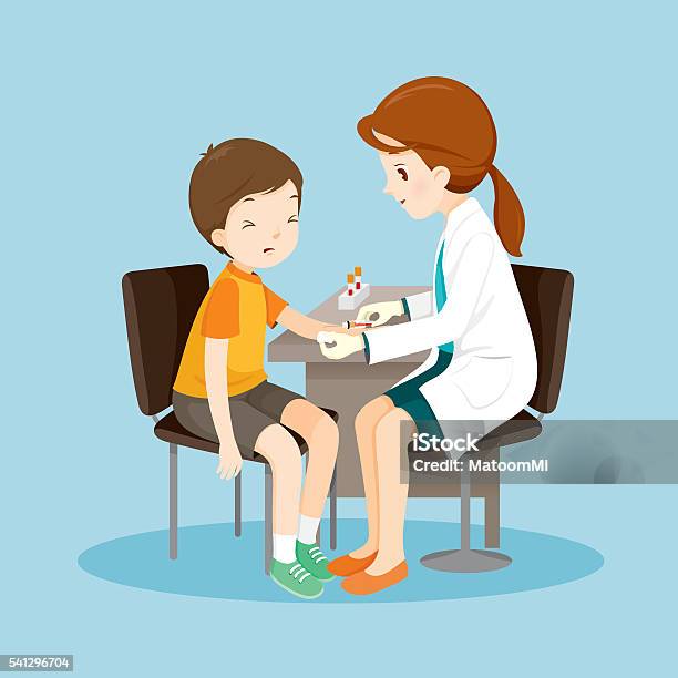 Woman Doctor Takes Blood Sample From Patient Stock Illustration - Download Image Now - Adult, Adults Only, Assistance