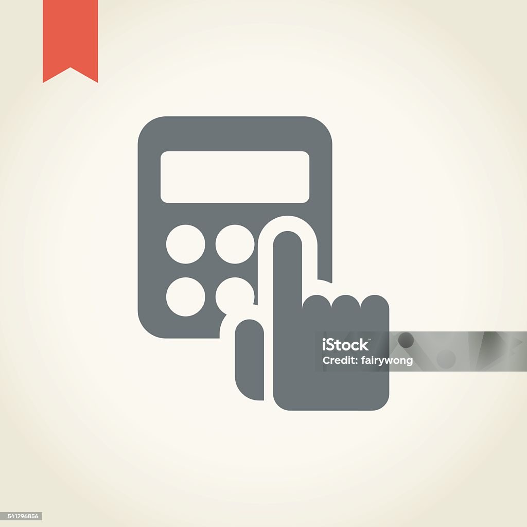Hand with calculator icon Hand with calculator icon,vector illustraton. Accountancy stock vector