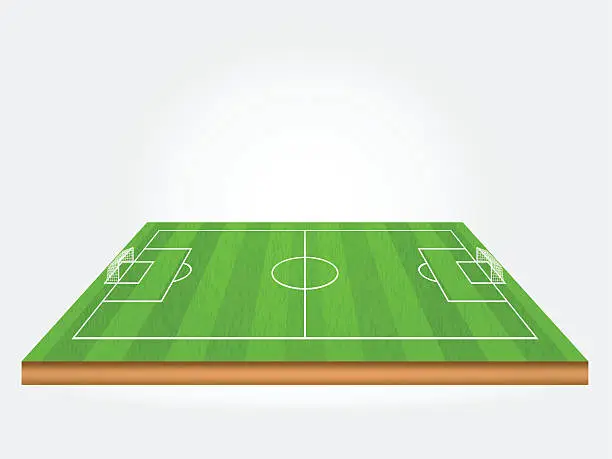 Vector illustration of green soccer field or football field with shade