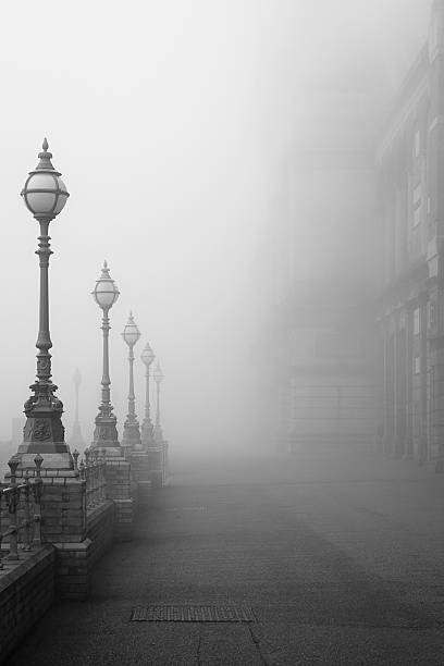 istock Lamps in a fog. 541301480
