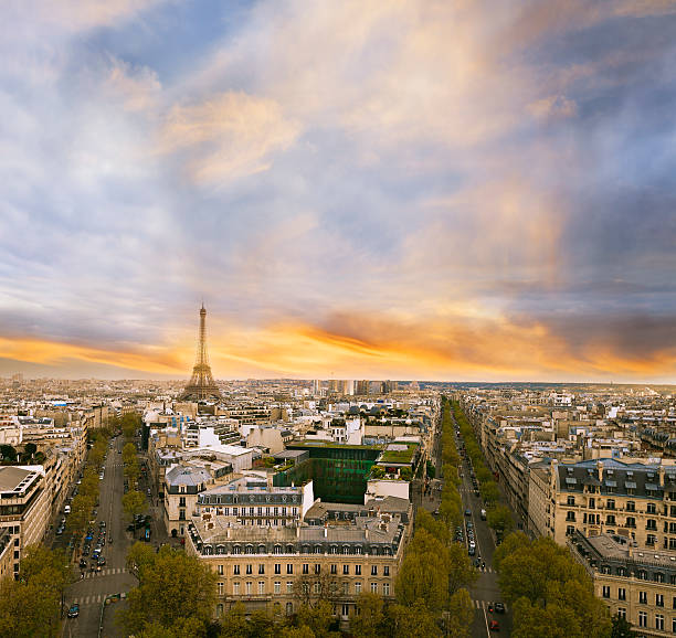 istock View of Paris with Eiffel Tower at sunset 541302738