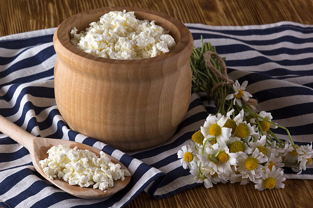 istock Cottage cheese and chamomile flowers 541303144
