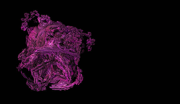istock 3d pink high detail abstract shape over black 541303218