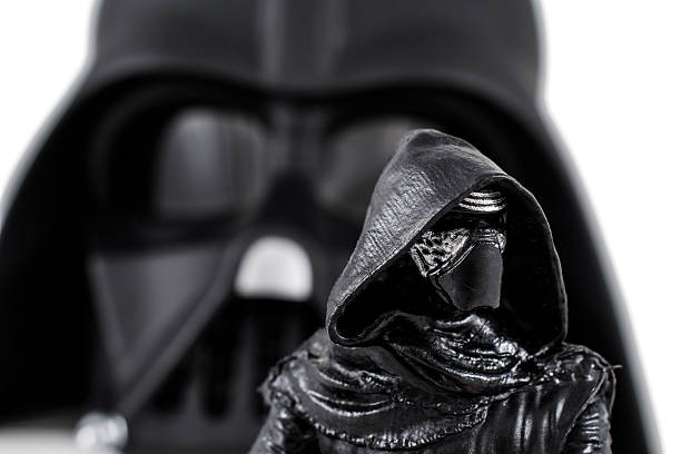 Varna, Bulgaria - June 14, 2016: Macro photo of Kylo Ren and Darth Vader action figures by Disney Store Toys.