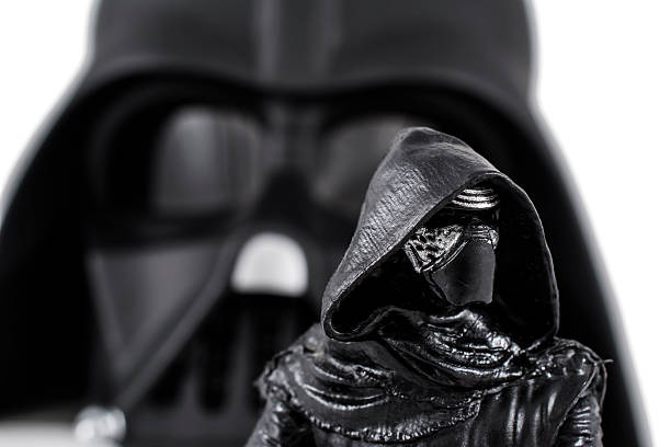 Kylo Ren and Darth Vader on the dark side stock photo
