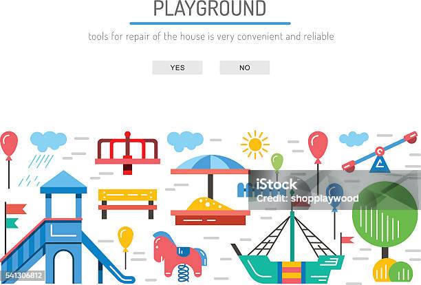 Childrens Playground Kindergarten Stock Illustration - Download Image Now - Activity, Apartment, Backgrounds