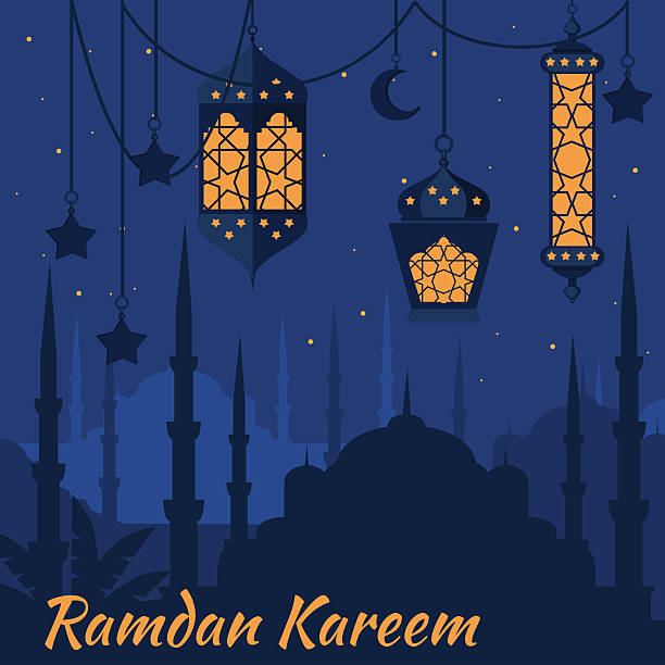 ramadan kareem islamska świętych nocy, ramadan latern, saint fest - city of post stock illustrations