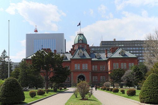 Sapporo, Japan - April 25, 2016: Former Hokkaido Government Office