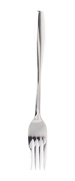 istock Stainless steel glossy metal fork isolated 541309550