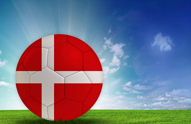 istock Soccer ball with Denmark flag 541310472