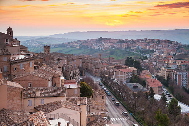 istock Small Italian town Fermo under brignt morning sky 541564520