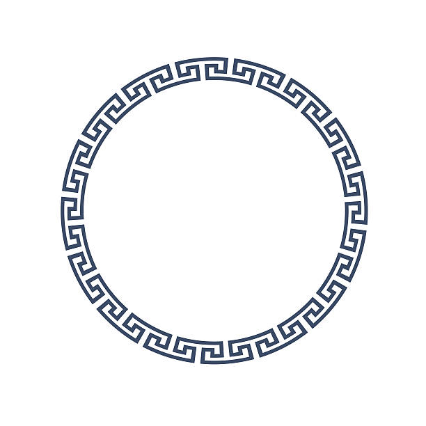 dekorative runde rahmen für entwurf im griechischen stil - greece stock-grafiken, -clipart, -cartoons und -symbole