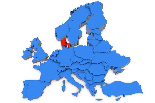 istock Europe map with Denmark in red 541567322