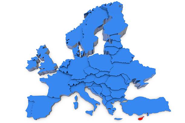 istock Europe map with Cyprus in red 541567866