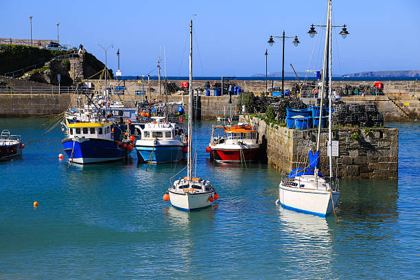 istock Cornwall , England harbor with boats, 541569660