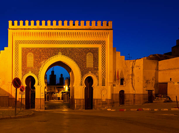 The Bab Boujeloud Gate Fez, Morocco. The Bab Boujeloud Gate Fez, Morocco. bab boujeloud stock pictures, royalty-free photos & images
