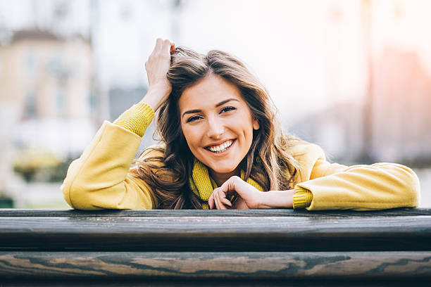 Beautiful woman at sunlight