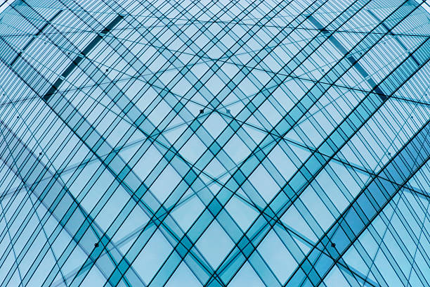 istock Double exposure photo of structural glass wall / glazed aluminum structure 541574418