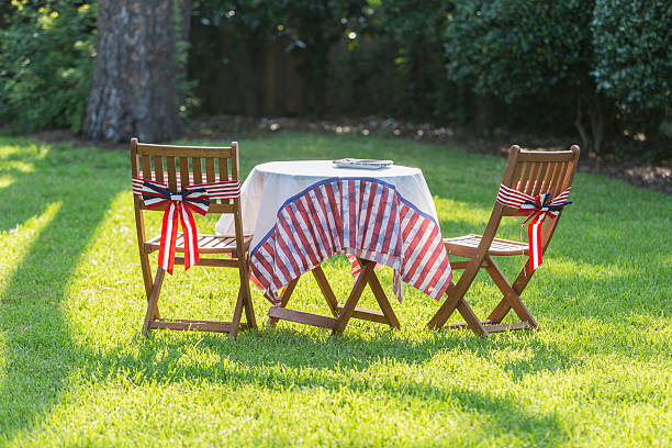 istock Outdoor table decorated with USA patriotic theme 541575618
