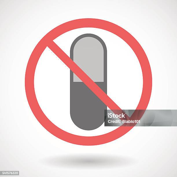 Forbidden Signal With A Pill Stock Illustration - Download Image Now - Capsule - Medicine, Censorship, Exclusion