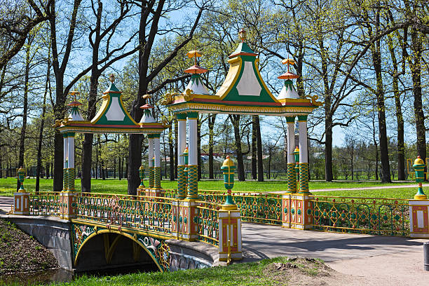 vivid green park view in pushkin, russia - house florida real estate mansion imagens e fotografias de stock