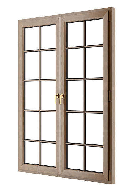 istock brown wooden window isolated on white background 541582374