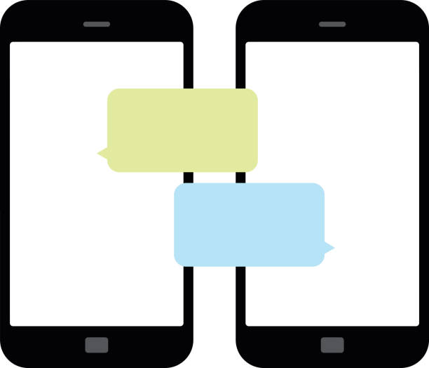 смартфон поболтать sms-сообщений речь bubbles. векторный рисунок-иллюстрация - letter text messaging decoration green stock illustrations