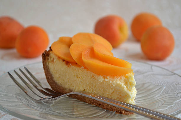 istock Homemade cheesecake with fresh apricots. 541584466