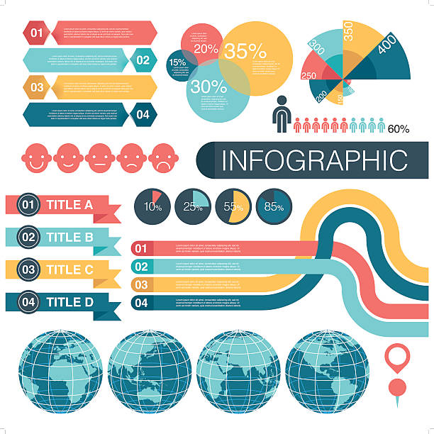 инфографика - personal map stock illustrations