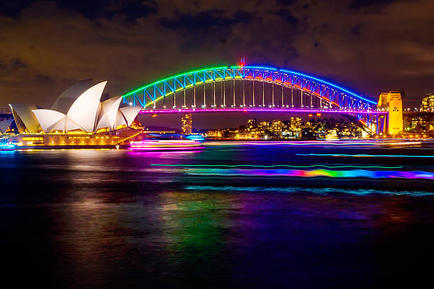 vivid sydney 2016 r. - rainbow harbor zdjęcia i obrazy z banku zdjęć