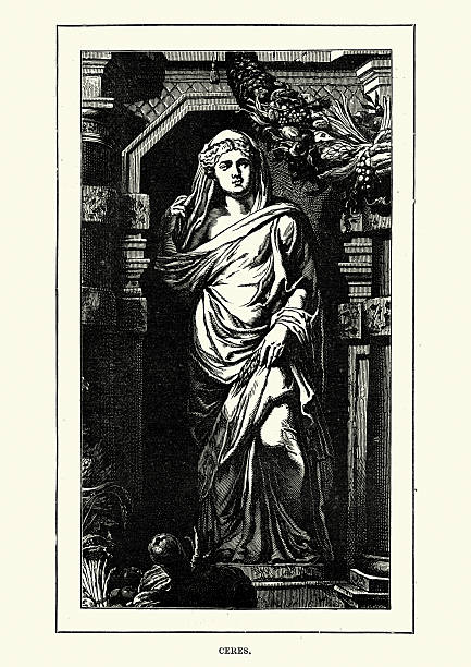 ilustrações, clipart, desenhos animados e ícones de mitologia romana-ceres deusa da agricultura - ceres
