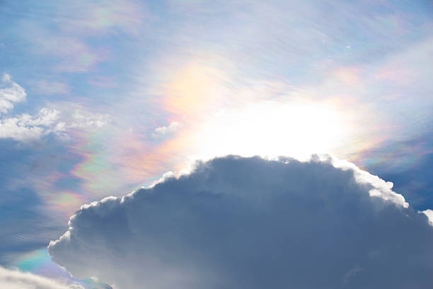 istock Photometeor irisation - clouds and colorful sun's rays on sky 541589320
