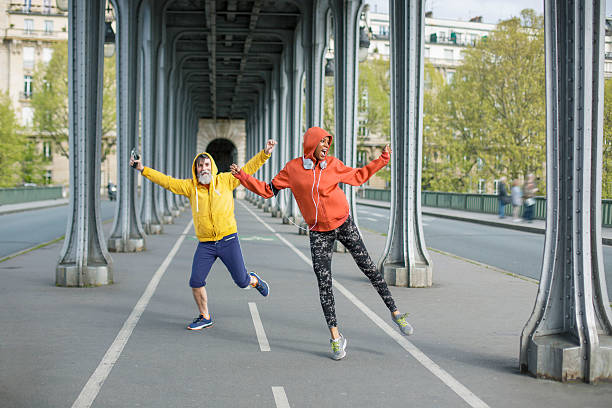 istock Friends having fun jumping around 541590998
