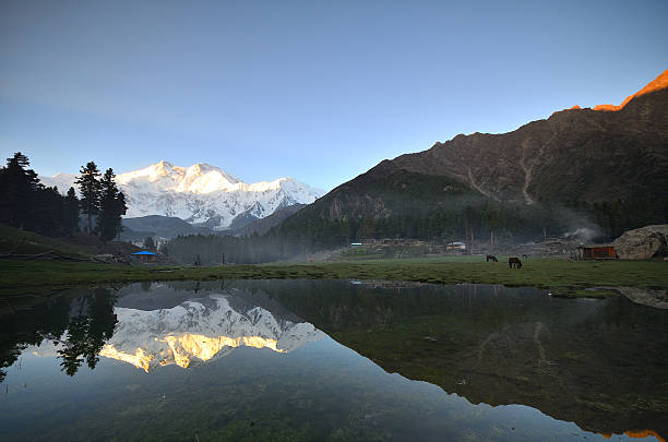 istock reflection of nanga parbat at fairy meadows 541591906