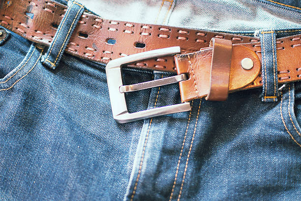 istock Close-up Jeans with Leather Belt 541592248