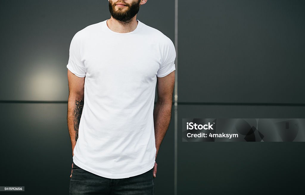 white blank t-shirt with space for your logo T-Shirt Stock Photo