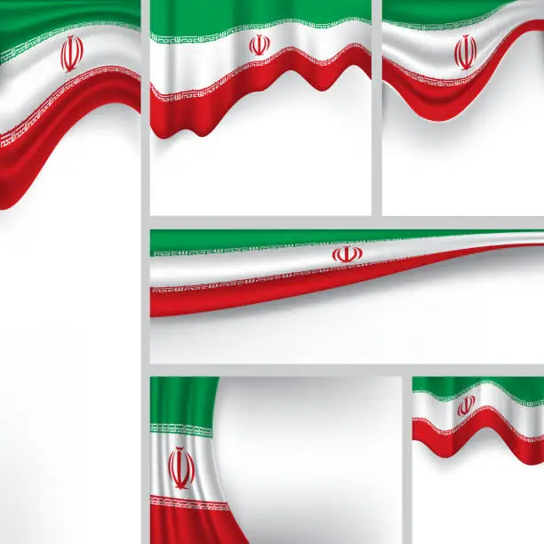 Vector illustration of Abstract Iran Flag, Iranian Colors (Vector Art)